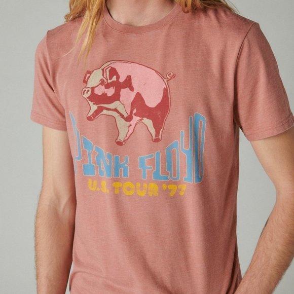 Size Small Lucky Brand Men's Pink Floyd '77 Tee - Picture 1 of 4